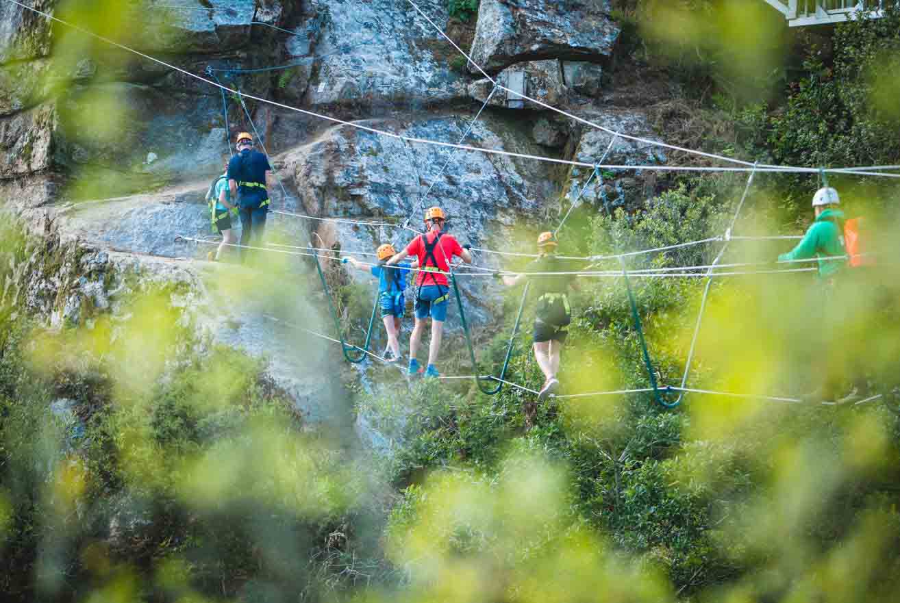Things to do in Cornwall - high wire bridge at Via Ferrata Cornwall